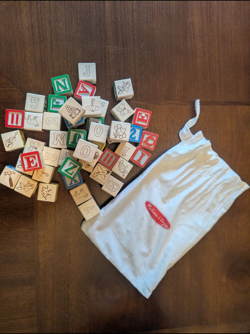 50-piece Wooden Block ABC/123 Set| Melissa & Doug